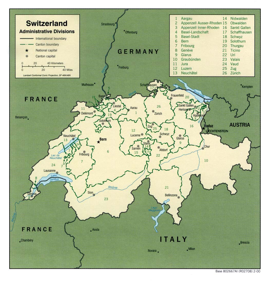 Map of Switzerland